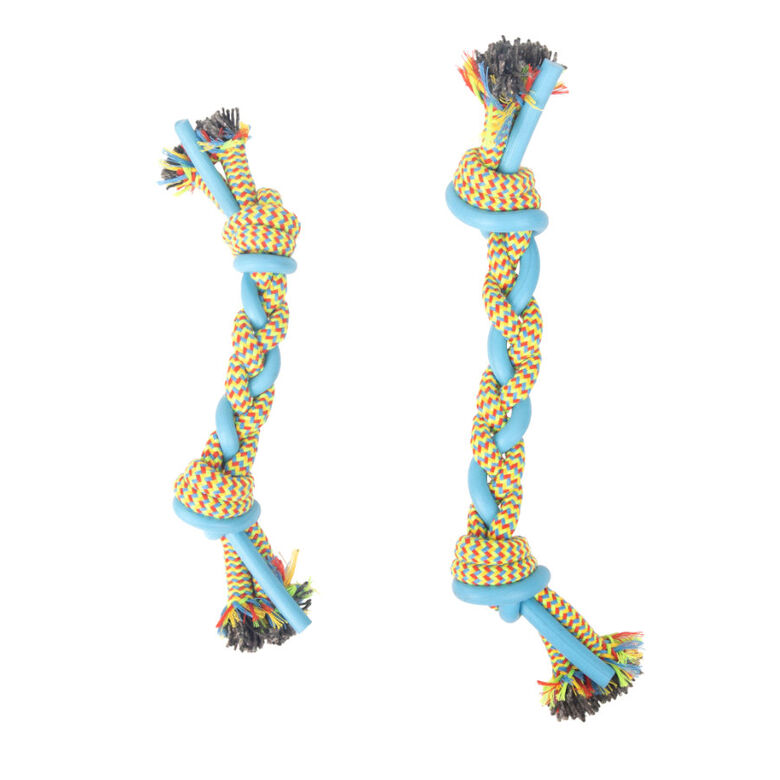 Tootoy! Pull Multi-texture Rope Azul Mordedor de cuerda para perro thumbnail
