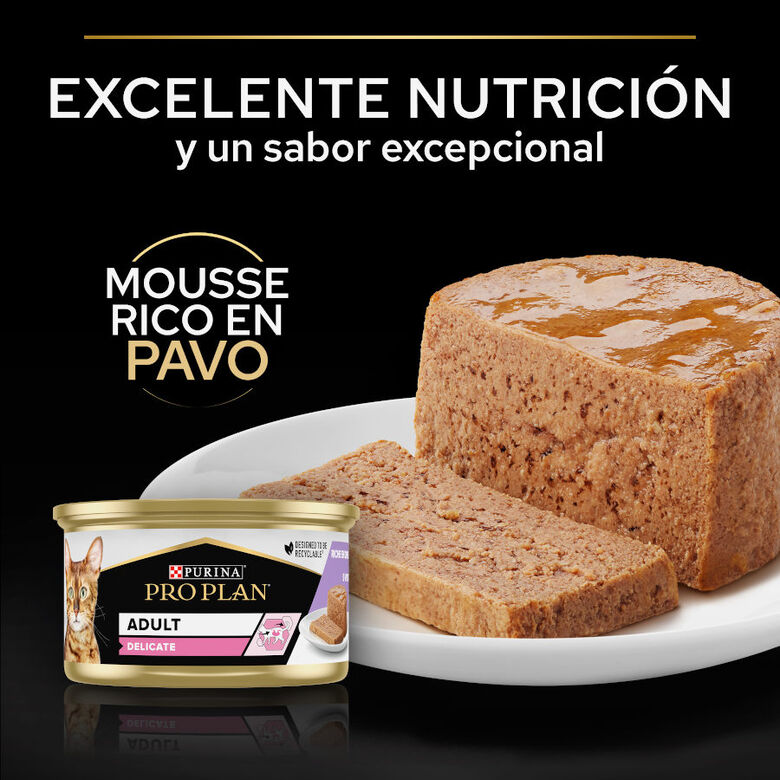 Pro Plan Delicate Mousse rico en pavo para gatos thumbnail