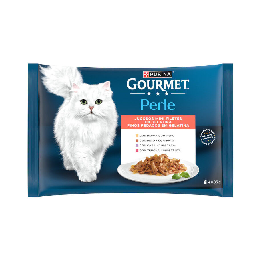 4 sobres x 85 g Gourmet Perle Filetes en gelatina sobre para gatos, , large Imagen numero 1