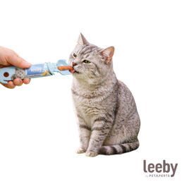 Leeby Cuchara Dispensador Pasta Premio Azul para gatos
