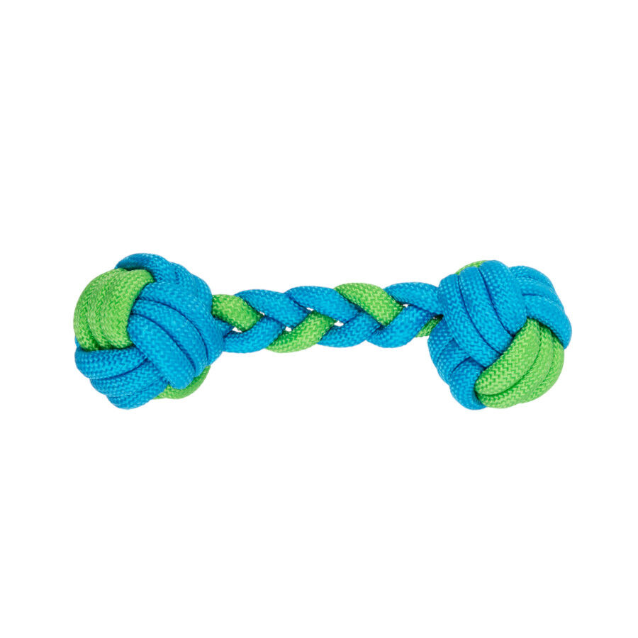 Tootoy! Hueso Mordedor de Cuerda Verde y Azul para perros, , large Imagen numero 2
