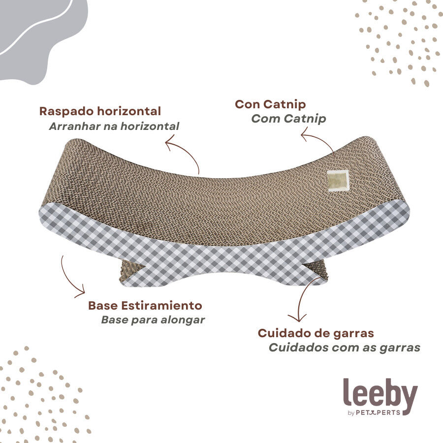 Leeby Remy Rocker rascador de cartón horizontal con estampado vichy para gatos thumbnail