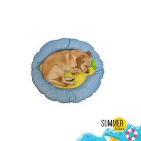 Summer Vibes Cama Refrescante Azul para perros