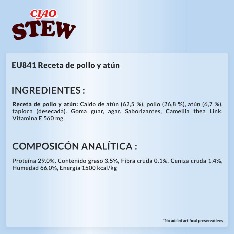 40 g Churu Stew Estofado de Pollo y At&uacute;n sobre para gatos, , large Imagen numero 5