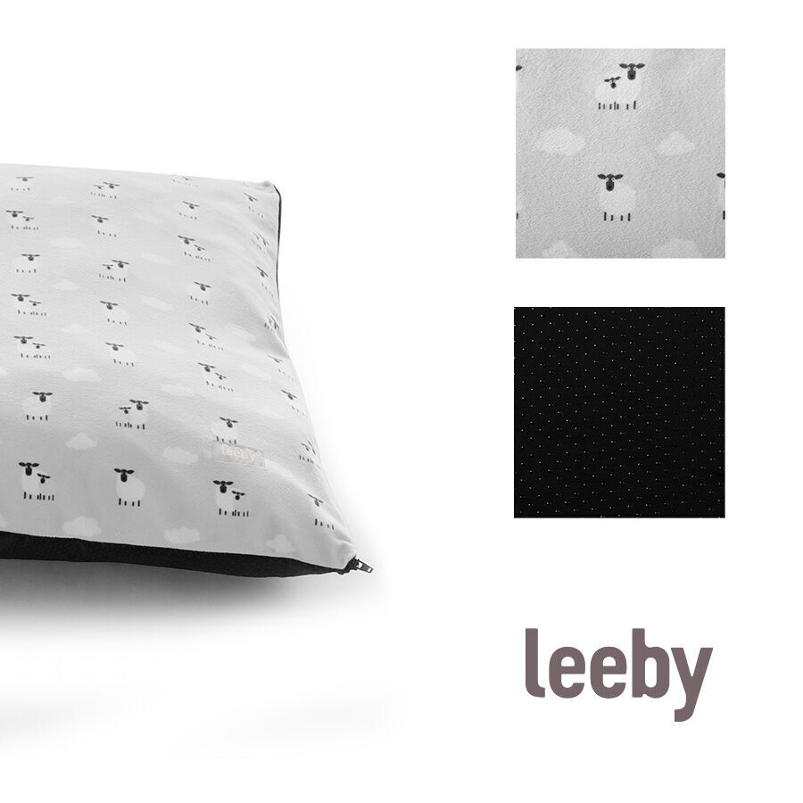 Leeby Cama gris con ovejitas desenfundable para cachorros, , large Imagen numero 6