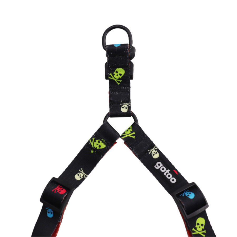 Gotoo  Arnés estampado calavera negro para perros thumbnail