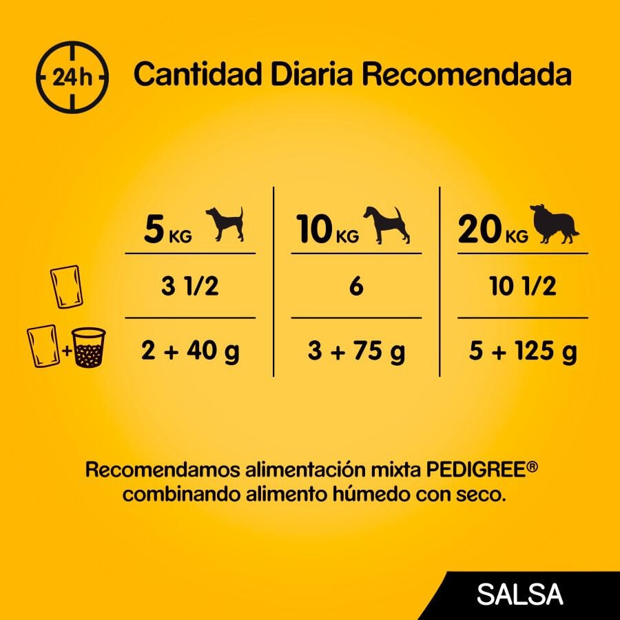 12 sobres x 100 g Pedigree Sabores Mixtos Salsa en Bolsita para Perros - Multipack, , large Imagen numero 5