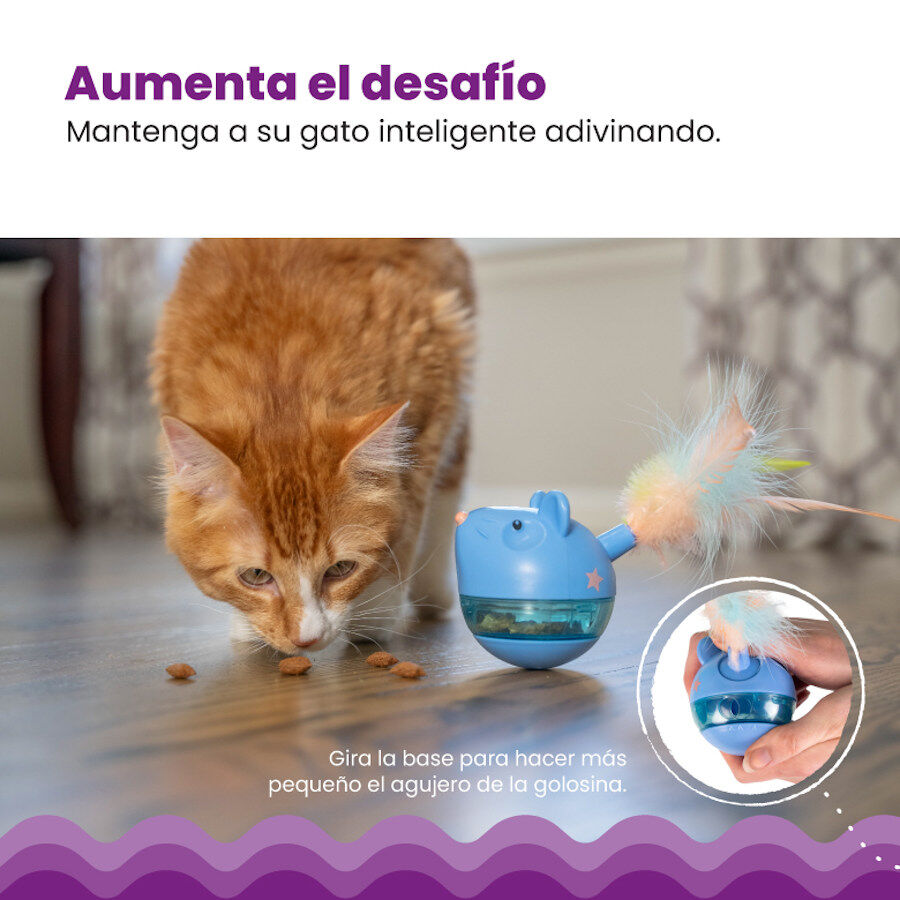 Catstages Hunt n&#039;Swat Treat Trumbler Ratón Interactivo con Plumas para gatos thumbnail