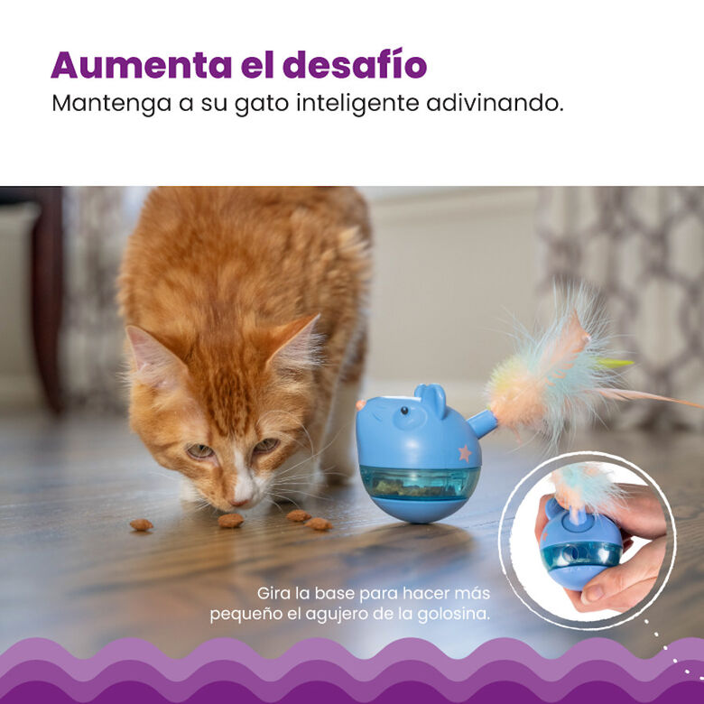 Catstages Hunt n&#039;Swat Treat Trumbler Ratón Interactivo con Plumas para gatos thumbnail