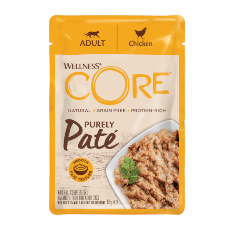 48 sobres x 85 g Wellness Core Adult Purely Pollo en Pat&eacute; Sobre para gatos &iexcl;Pack Ahorro!, , large Imagen numero 1