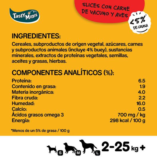 Pedigree Tasty Mini Snacks Sabor Buey y Ave para Perros, , large image number null