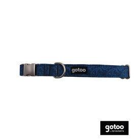 Gotoo Collar estampado cachemira clásica azul para perros