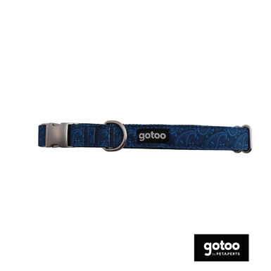 Gotoo Collar estampado cachemira clásica azul para perros