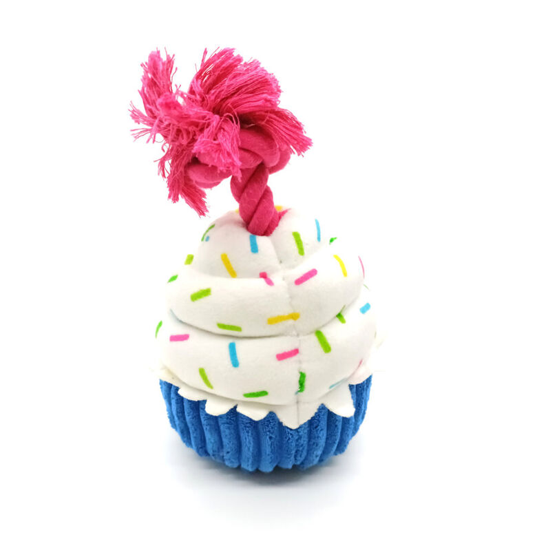 Tootoy! Comfort Birthday Cupcake Cuddler peluche con sonido para perros thumbnail