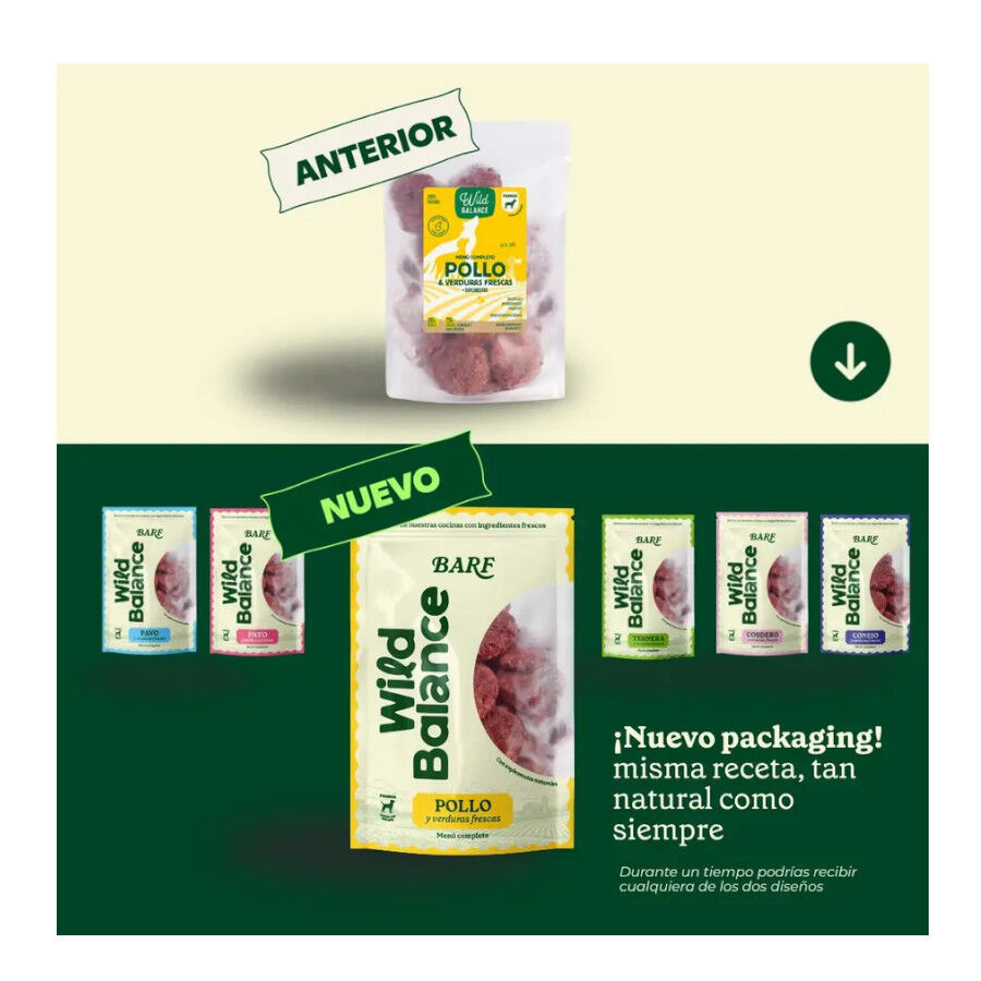 2.5 kg Wild Balance Men&uacute; Barf pollo y verduras comida congelada para perros, , large Imagen numero 2