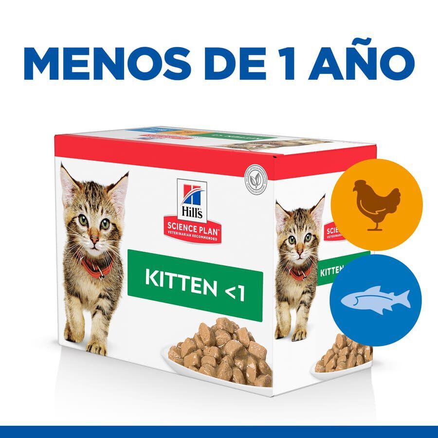 Hill&#039;s Science Plan Kitten Pollo y Pescado sobre para gatos Multipack thumbnail