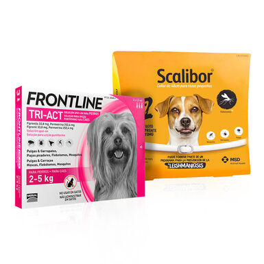 Scalibor Collar Antiparasitario 48 cm + Frontline Tri-Act pipetas para perros pequeños