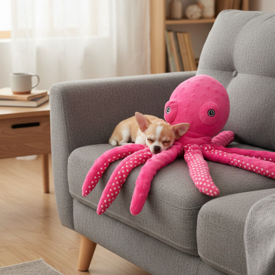 Tootoy! Pulpo de Peluche con Sonido Rosa para perros, , large Imagen numero 1