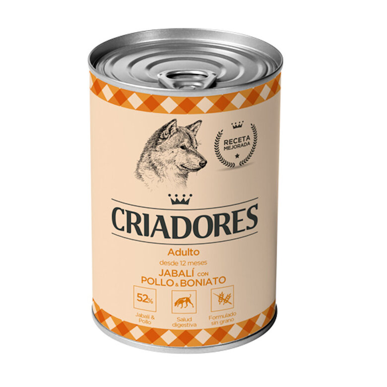 400 g Criadores Jabalí con Pollo y Boniato lata para perros,  Imagen numero 1 Criadores Senior jabalí-arándanos húmeda perros Imagen numero 1