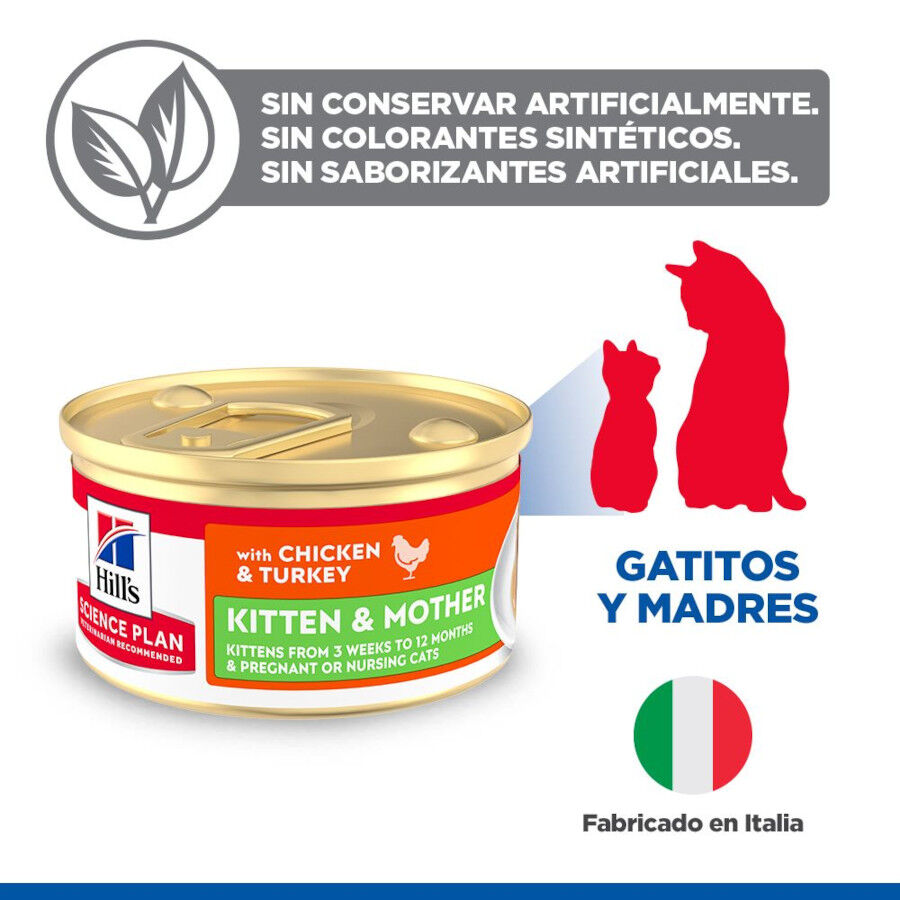 85 g Hill's Science Plan Kitten y Mother Mousse de Pollo y Pavo lata para gatos, , large Imagen numero 4