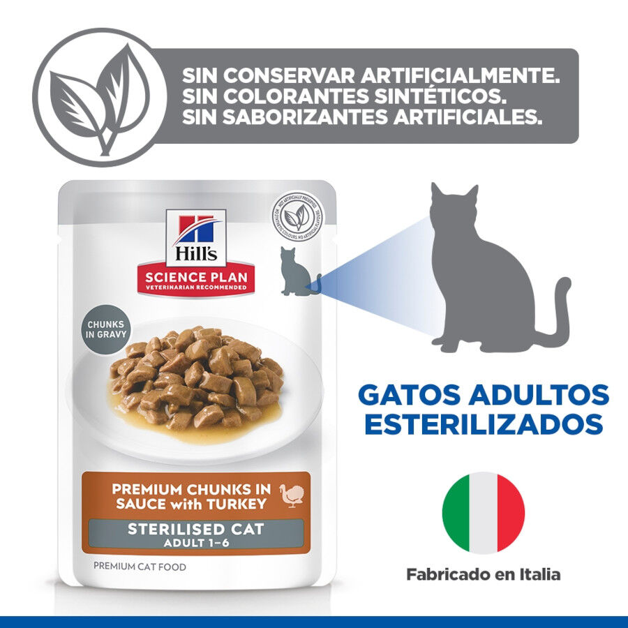 85 g Hill's Science Plan Sterilised Young Adult Pavo Sobre en Salsa para gatos, , large Imagen numero 4