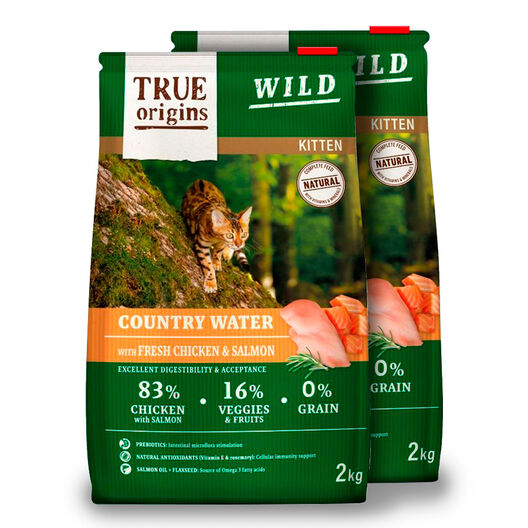 True Origins Kitten Wild Country Water Pollo y Salmón pienso, , large image number null