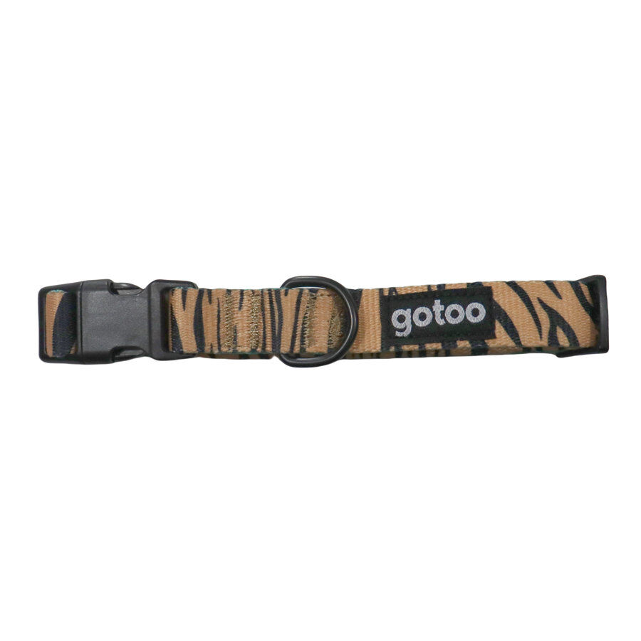 Gotoo Collar estampado trigre marrón para perros