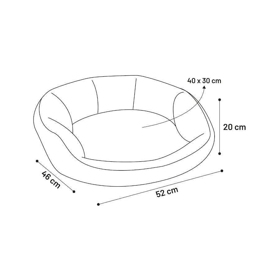 Flamingo Chips Rectángulo Gris cama cuna para perros thumbnail