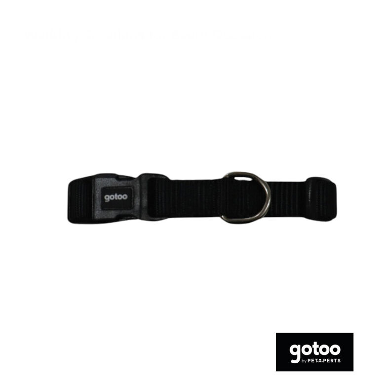 Gotoo Collar de nylon negro para perros thumbnail