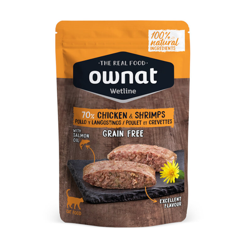 85 g Ownat Wetline Pollo y Langostinos sobre para gatos,  Imagen numero 1 85 g Ownat Wetline Pollo y Langostinos sobre para gatos, , large Imagen numero 1