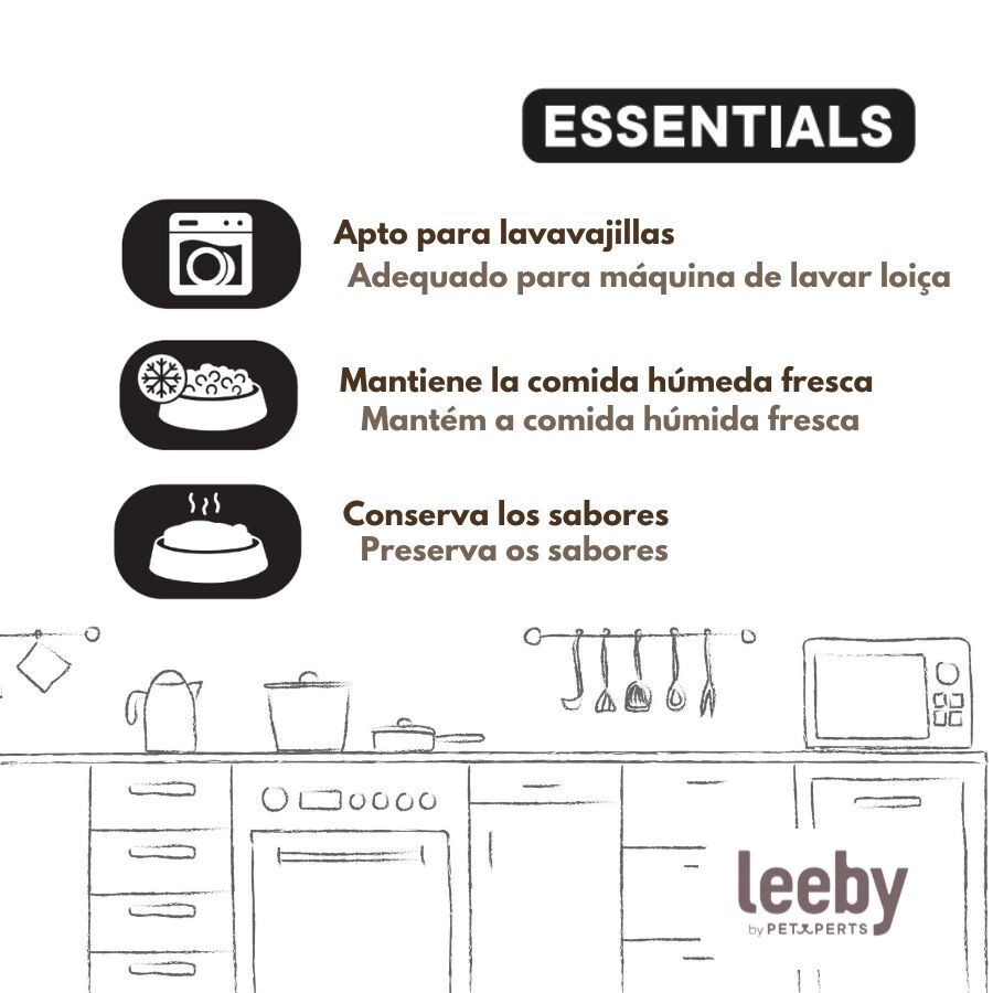 Leeby Tapa Comedero Marr&oacute;n para perros y gatos, , large Imagen numero 5