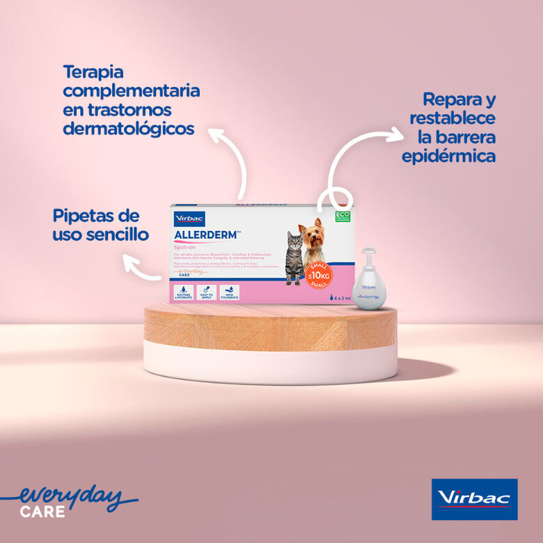 Virbac Allerderm spot on Pipetas dermatológicas para el cuidado de la piel Perros y Gatos. thumbnail