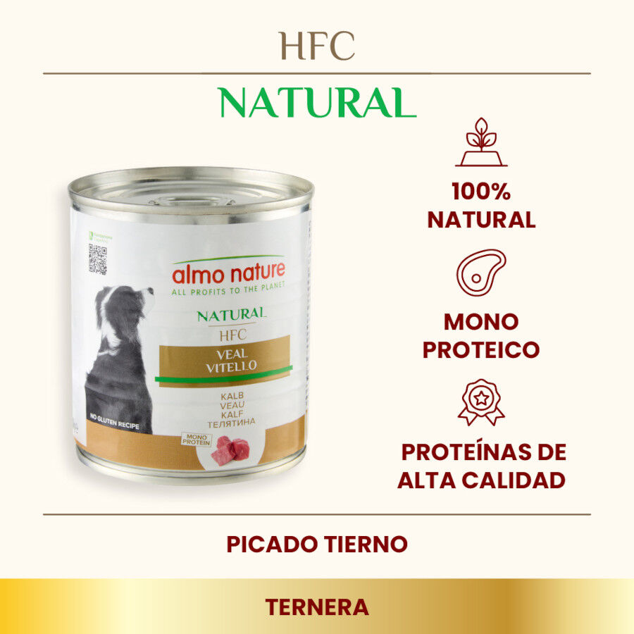 280 g Almo Nature HFC Ternera lata para perros, , large Imagen numero 2