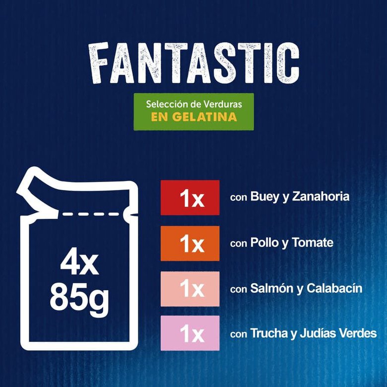 4 sobres x 85 g Felix Fantastic Selección de Verduras sobres en gelatina para gatos,  Imagen numero 4 4 sobres x 85 g Felix Fantastic Selección de Verduras sobres en gelatina para gatos, , large Imagen numero 4