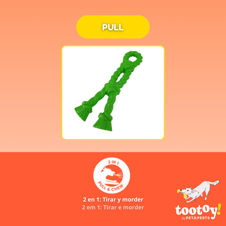 Tootoy! Mordedor Rubber Bold Knot de Goma Verde para perros, , large Imagen numero 4