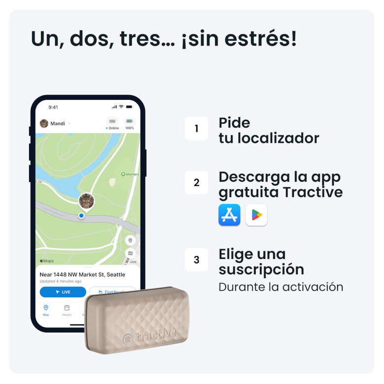 Tractive Cat Mini Localizador GPS Marrón para gatos thumbnail