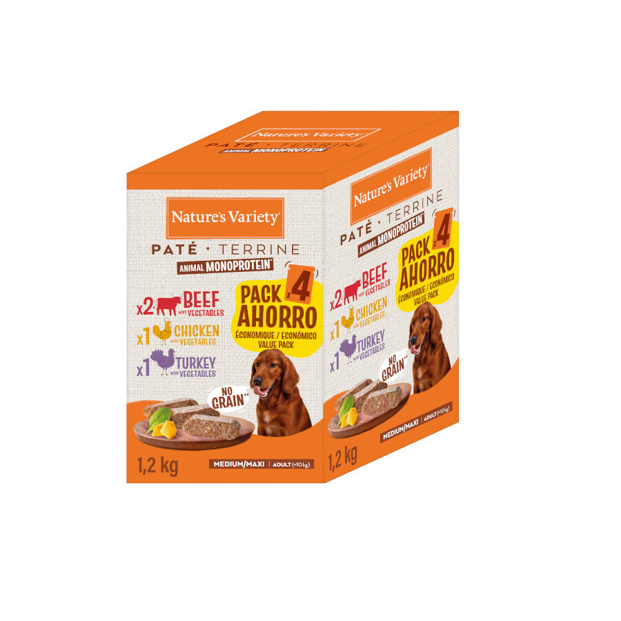 4 sobres x 300 g Nature's Variety Original Adult Medium Pat&eacute; sobre para perros, , large Imagen numero 1