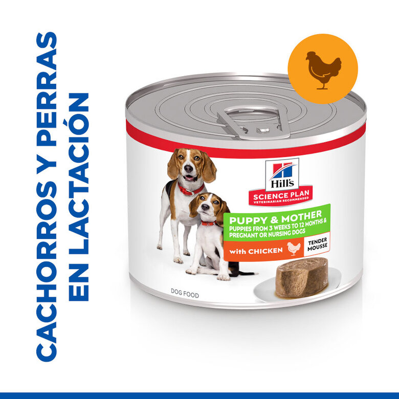 200 g Hill's Science Plan Puppy&Mother Mousse de Pollo lata para perros,  Imagen numero 1 200 g Hill's Science Plan Puppy&Mother Mousse de Pollo lata para perros, , large Imagen numero 1