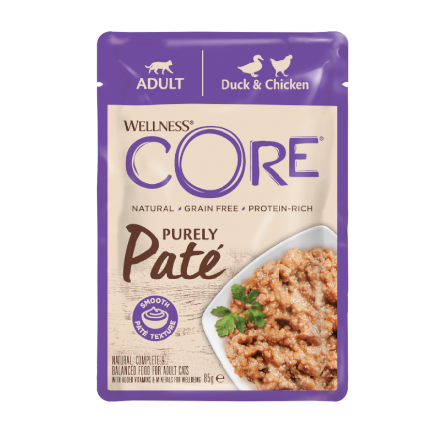 85 g Wellness Core Adult Purely Pato y Pollo en Pat&eacute; sobre para gatos, , large Imagen numero 3