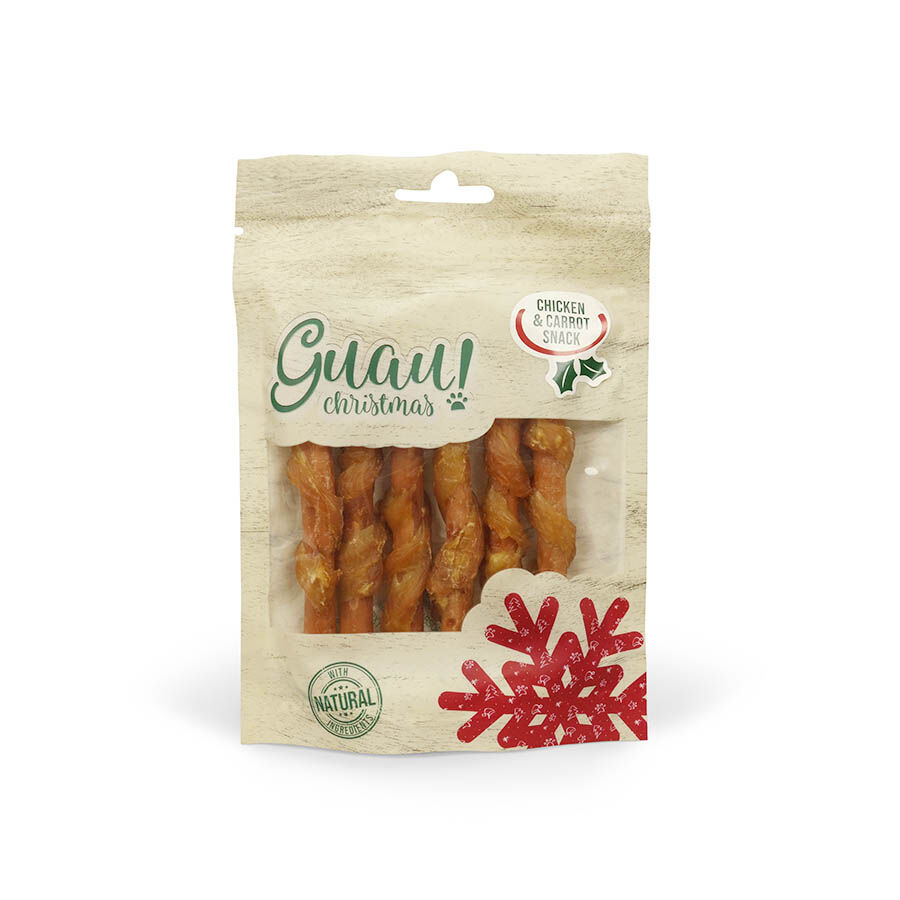 6 barritas Guau Christmas Palitos de Pollo y Zanahoria para perros, , large Imagen numero 1