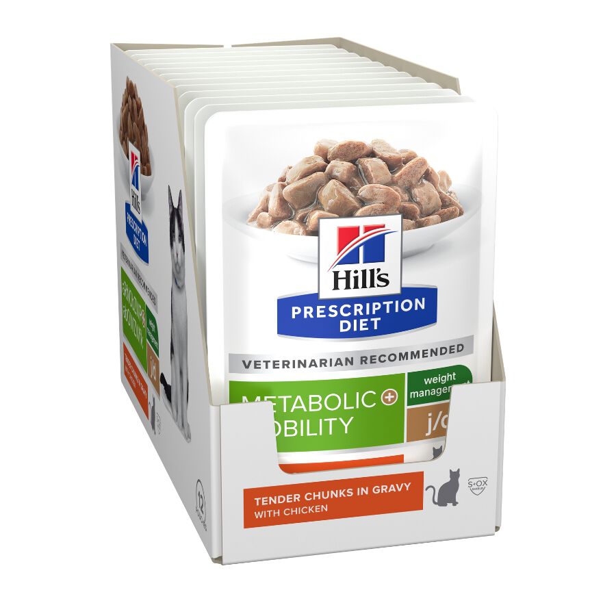 12 sobres x 85 g Hill's Prescription Diet Metabolic + Mobility Pollo Sobres para gatos - Multipack, , large Imagen numero 2