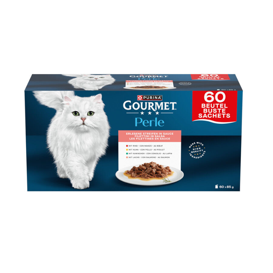 60 uds. de 85 g Gourmet Perle Finas L&aacute;minas en salsa sobres para gatos, , large Imagen numero 1