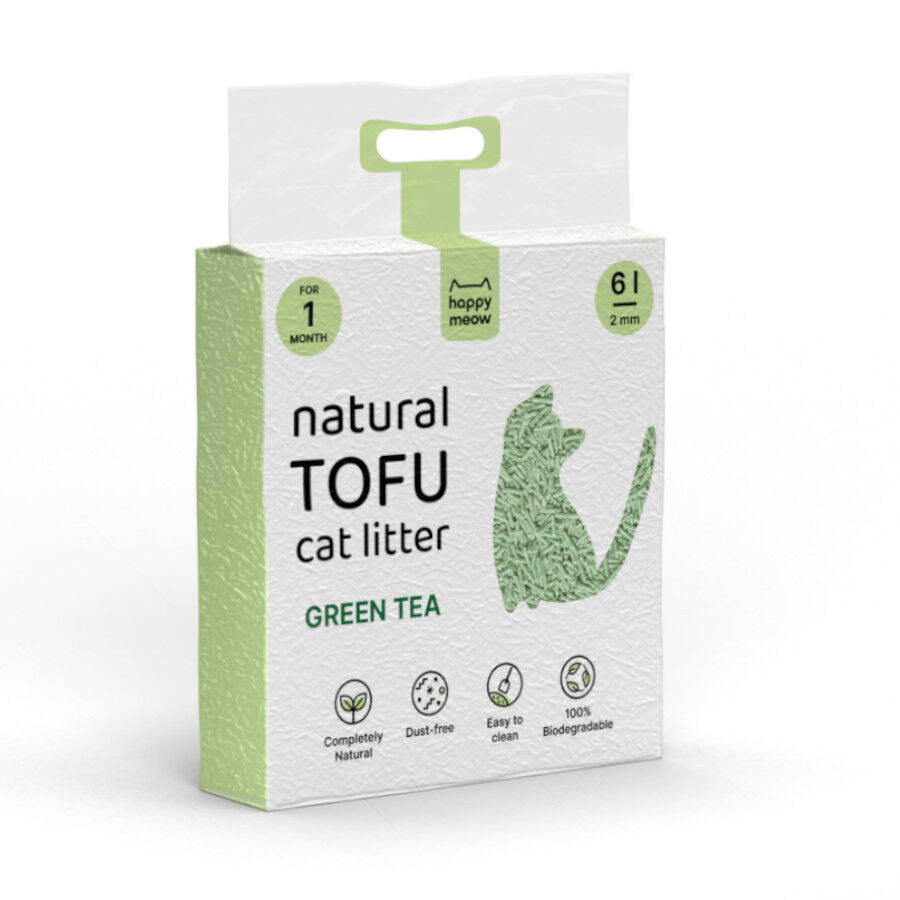Happy Meow Natural Tofu Aglomerante Te Verde para gatos