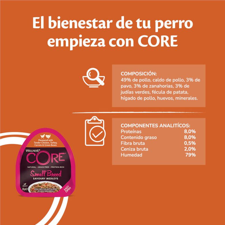 Wellness Core Small Breed Grain Free Pollo y Pavo Tarrina para perros thumbnail