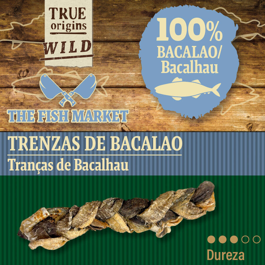 70 g. True Origins Trenzas Piel Bacalao Snack para perros, , large Imagen numero 4