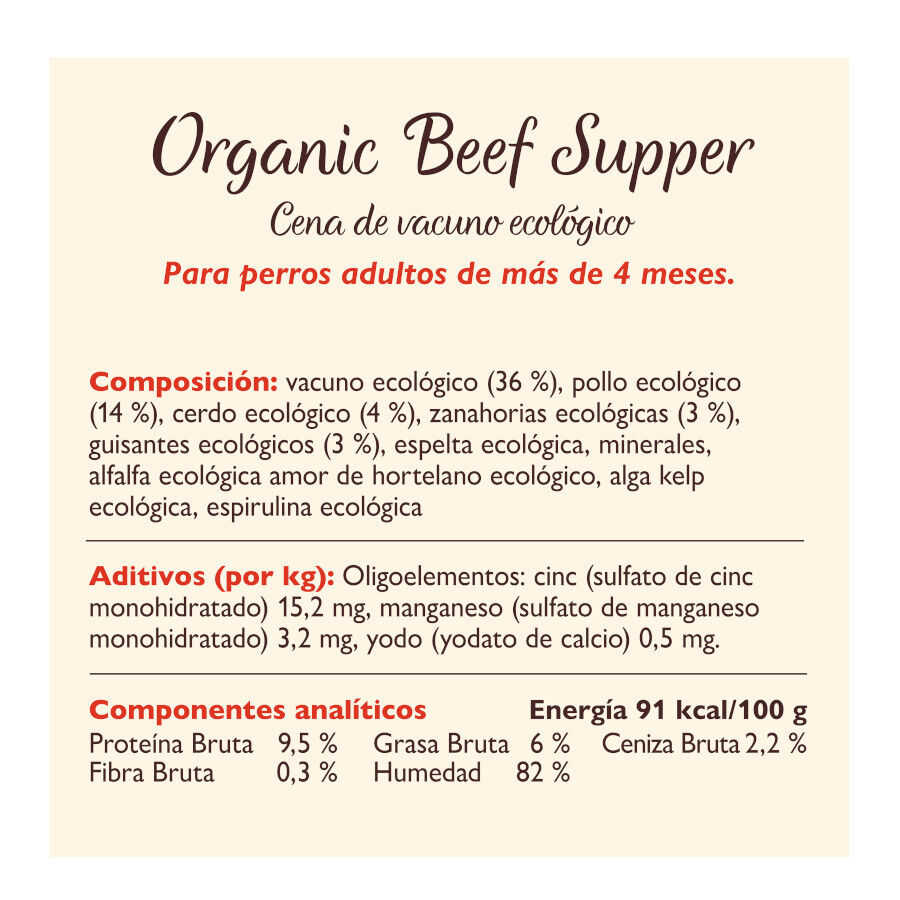 Lily&#039;s Kitchen Organic Ternera Tarrina para perros thumbnail