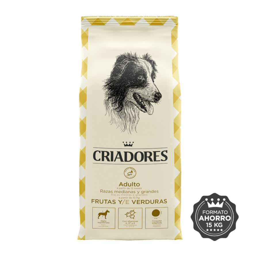 15 kg Criadores Adulto Frutas y Verduras pienso para perros de razas medianas y grandes, , large Imagen numero 2