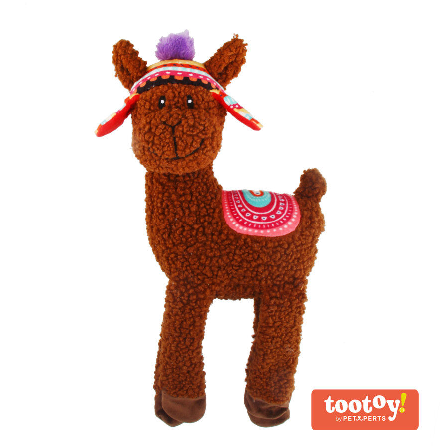 Tootoy! Comfort Long Legs Alpaca peluche con sonido para perros
