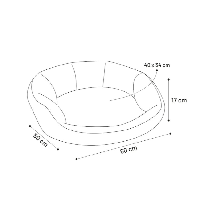 Flamingo Zupo Octógono Gris Oscuro cama para perros y gatos thumbnail