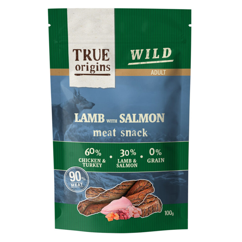 True Origins Tiras Wild Adult Cordero con Salmón para perros Kiwoko